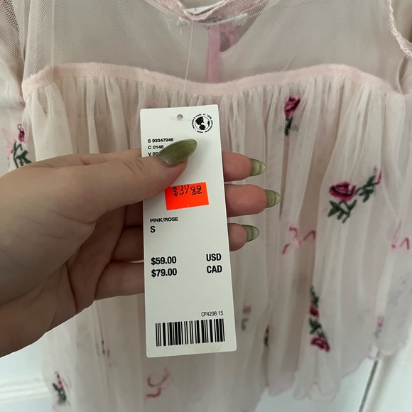 Urban Outfitters Kimchi Blue Floral Pink Babydoll Tank Top - Picture 3 of 3